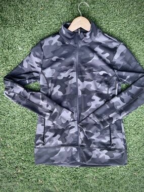 Lolë Camo Zip-Up Activewear Jacket – Stretch, Size S